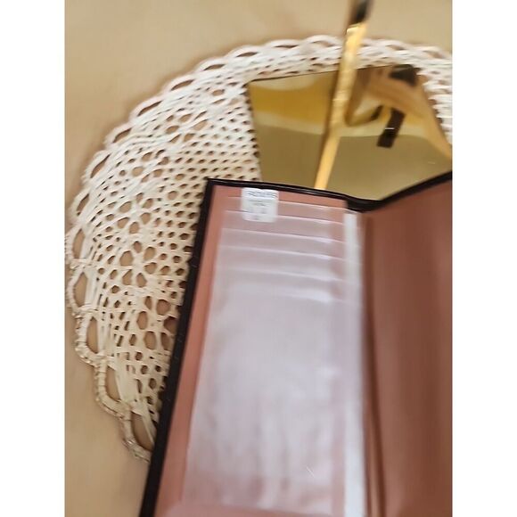 Vintage Rolfs Genuine Leather Bifold Wallet Organizer Brown Kiss Lock Coin Purse - Picture 5 of 5